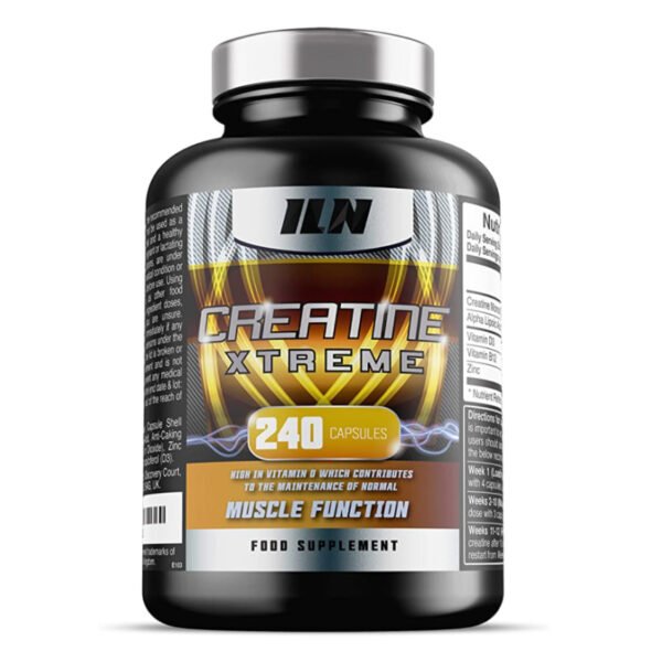 Creatine Xtreme – 4,200mg per Serving x 40 Servings – Creatine supplement with ALA and Vitamin D (240 Capsules)