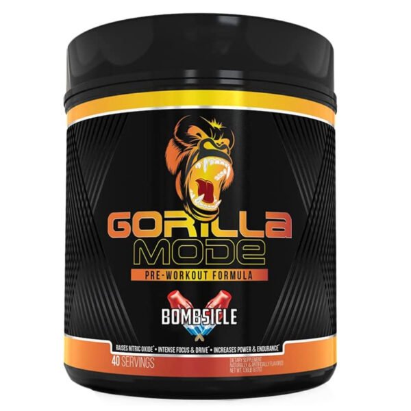 Gorilla Mode Pre Workout – Massive Pumps · Laser Focus · Energy · Power – L-Citrulline, Creatine, GlycerPump™, L-Tyrosine, Agmatine, Kanna, N-Phenethyl Dimethylamine Citrate – 574 Grams (Bombsicle)